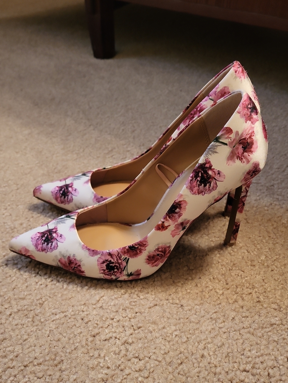 Express Floral Pointed-Toe Stiletto Heels